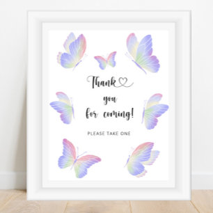 Poster Papillon \ Merci pour venir