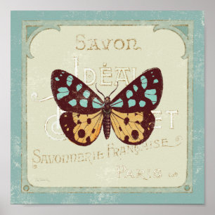 Poster Papillon modelé par cru