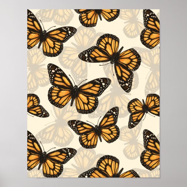 Poster Papillon monarque (Devant)