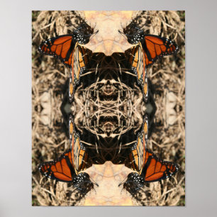 Poster Papillon Monarque Posant Nature Abstraite
