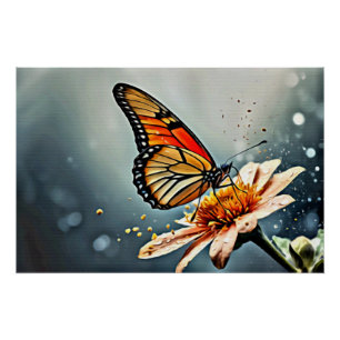 Poster *~* Papillon muet Fleur créative artistique AP52