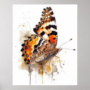 Poster Papillon peint Art de la dame Imprimer l'affiche