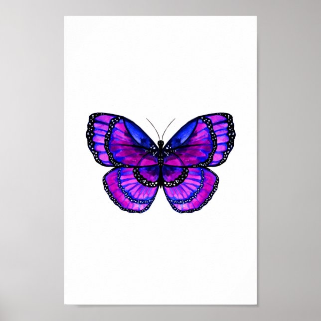 Poster Papillon pourpre (Devant)