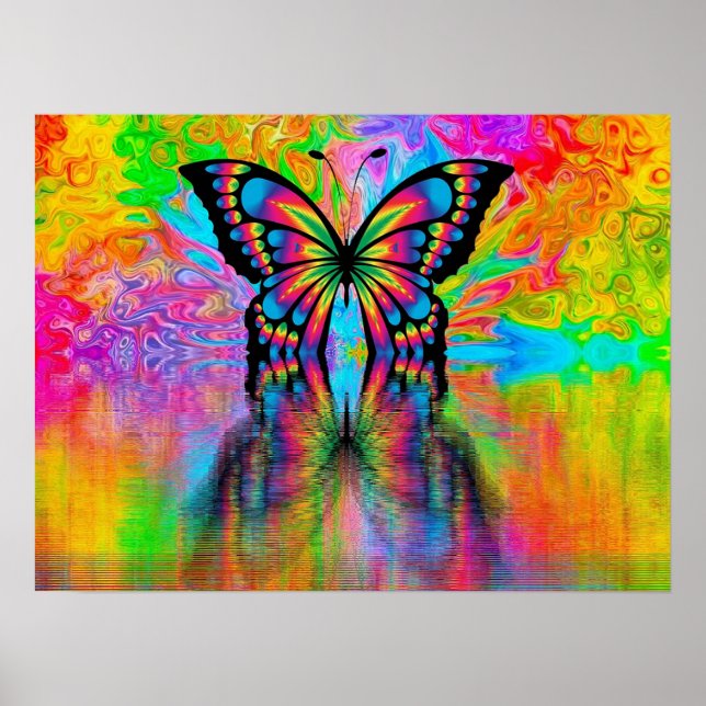 Poster Papillon psychodelique (Devant)