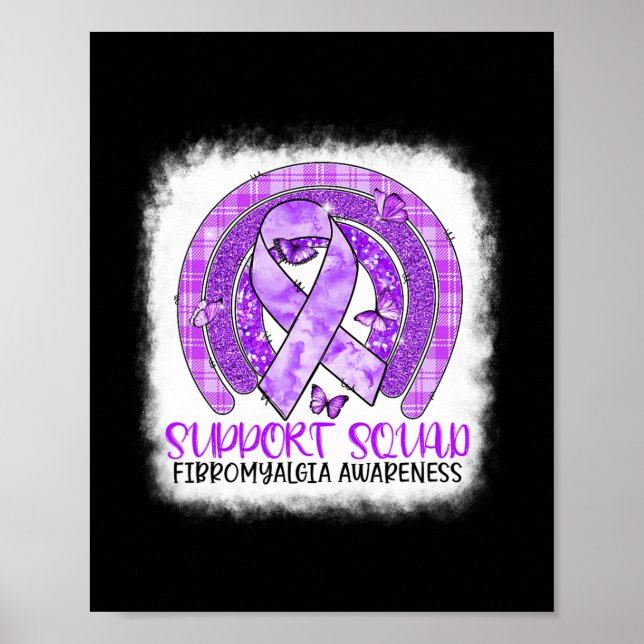 Poster Papillon Rainbow Support Squad Fibromyalgia Aware (Devant)