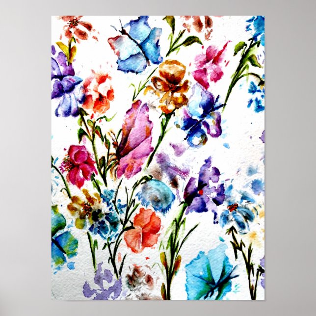 Poster Papillon rose (Devant)