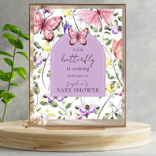 Poster Papillon Rose Arche De Lavande Bienvenue Baby Show