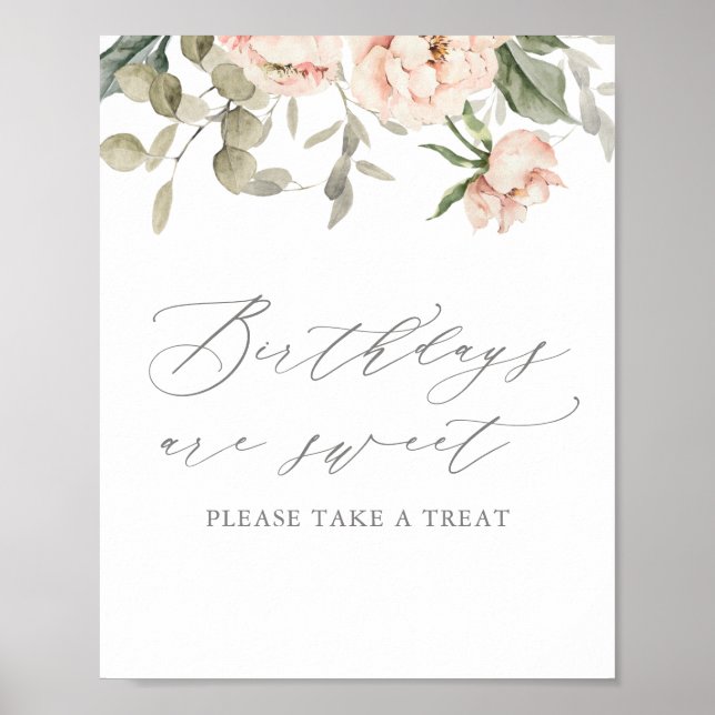 Poster Papillon rose fête d'anniversaire Les anniversaire (Devant)
