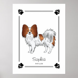Poster Papillon Rouge Et Blanc Avec Des Pattes Et Du Text