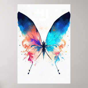 Poster Papillon Sauvage Nature Animal Couleur Art Peintur