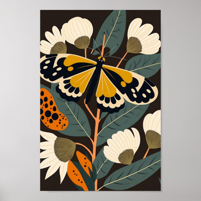 Poster Papillon scandinave danois Scandi Art Imprimer (Devant)