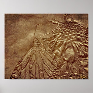 Poster Papillon sculpté En Nature Brown Imprimer