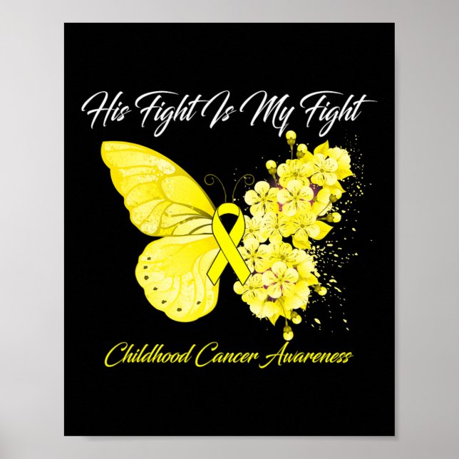 Poster Papillon Son combat est ma lutte contre le cancer  (Devant)