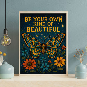 Poster Papillon Soyez Votre Propre Belle Motivationnel