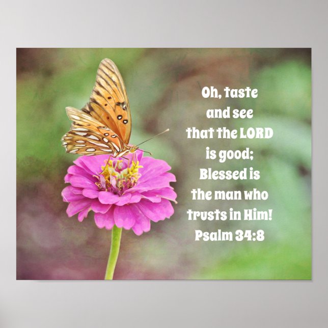 Poster Papillon sur l'affiche de la Bible Fleur (Devant)