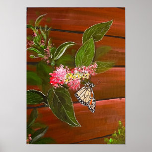 Poster Papillon sur l'impression Bush