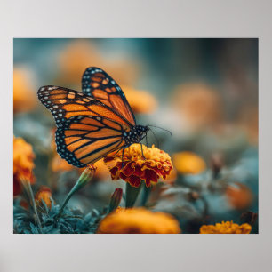 Poster Papillon sur un souci