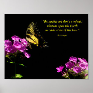 Poster Papillon swallowtail et phlox sauvage
