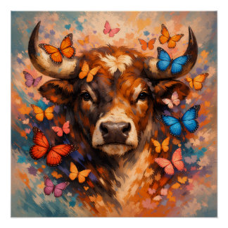 Poster Papillon Taureau Coloré | Faune Vibrante