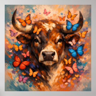 Poster Papillon Taureau Coloré | Faune Vibrante