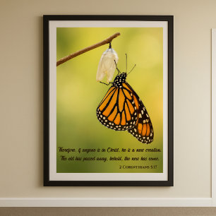 Poster Papillon Transformation 2 Corinthiens 5:17 Bible