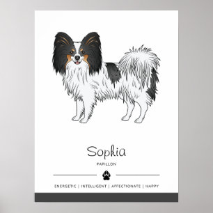 Poster Papillon tricolore mignon et heureux avec texte pe