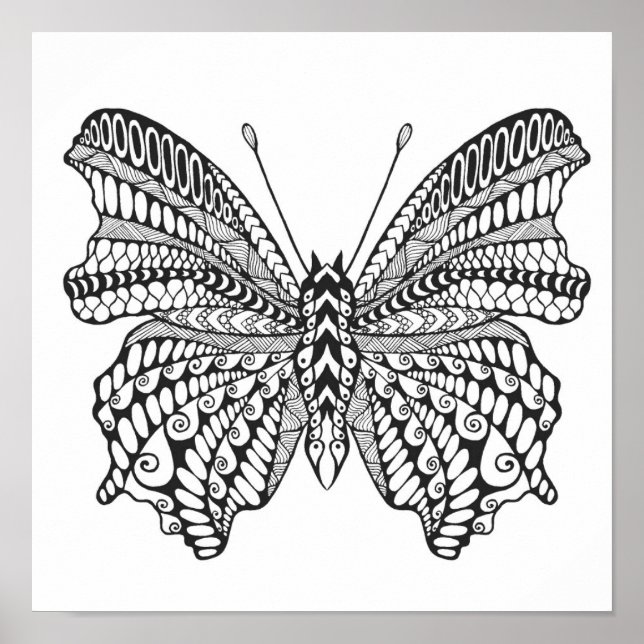 Poster Papillon tropical inspiré 2 (Devant)