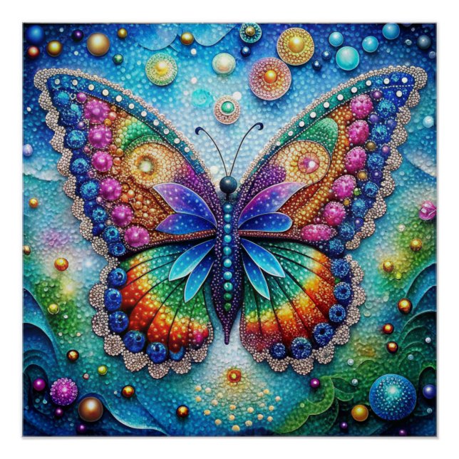 Poster Papillon Vibrant 5D Kit de peinture diamant do-it- (Devant)