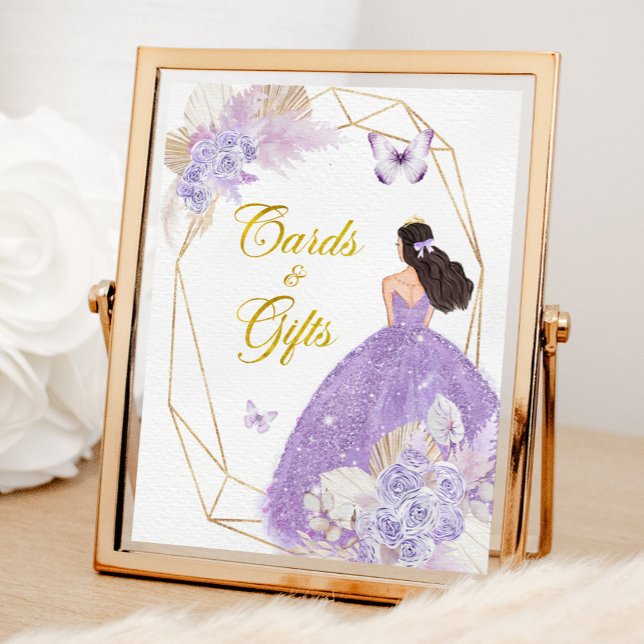 Poster Papillon violet Boho Quinceañera Cartes et cadeaux (Créateur téléchargé)