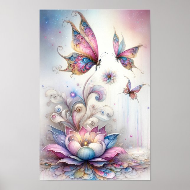 Poster Papillon Whimsical Wall Art (Devant)