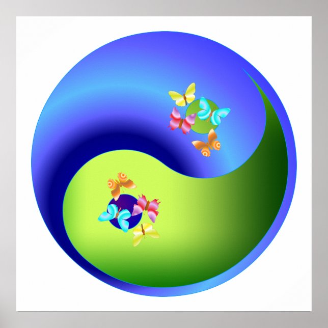 Poster Papillon Yin Yang (Devant)