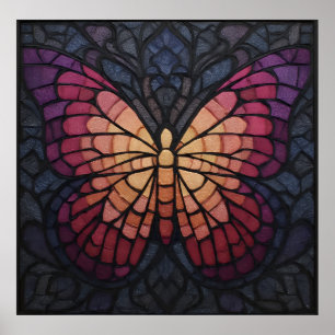 Poster PapillonEnVerreColoré