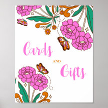 Papillons Amateurs Pink Floral Script Signal nupti