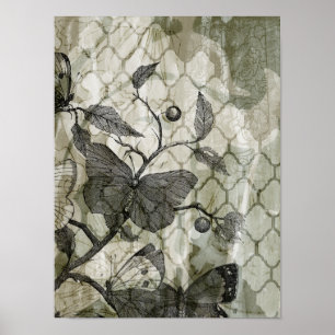Poster Papillons Arabesques I