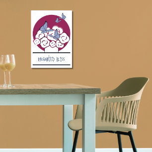 Poster Papillons Bouquet rose et blanc Bliss enchantés