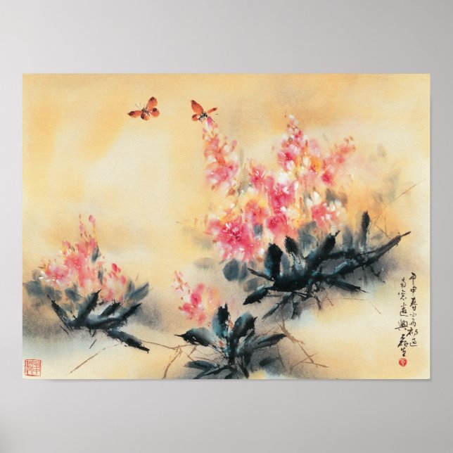 Poster Papillons dans l'affiche du printemps (Devant)