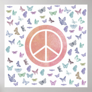 Poster Papillons des signes de paix