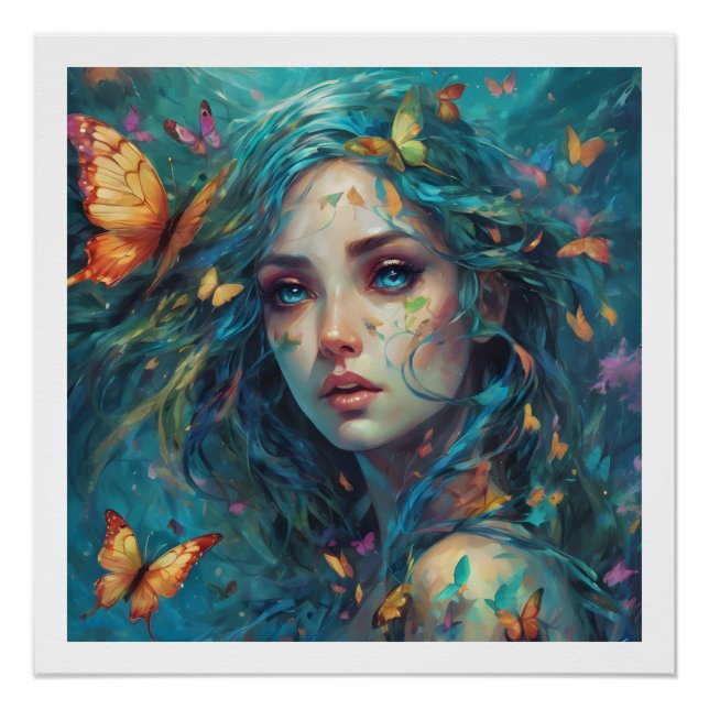 Poster Papillons et bleus série 6 (Devant)