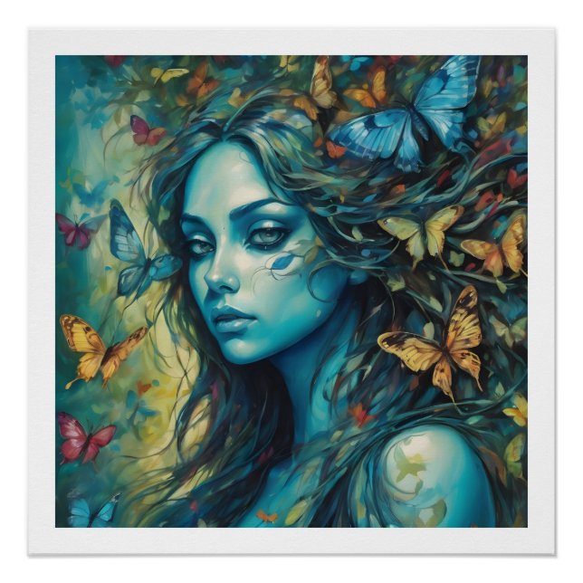 Poster Papillons et bleus série 8 (Devant)