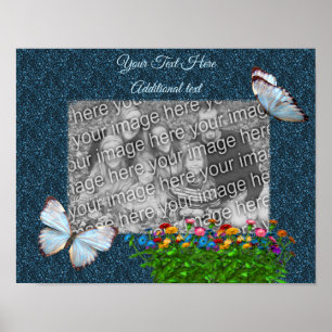 Poster Papillons Et Fleurs Cadres Ajouter Votre Photo