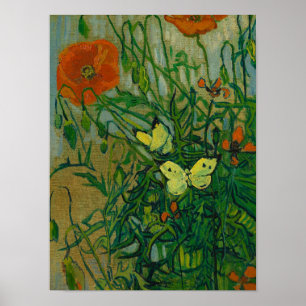 Poster Papillons et pavots, 1889 par Vincent van Gogh