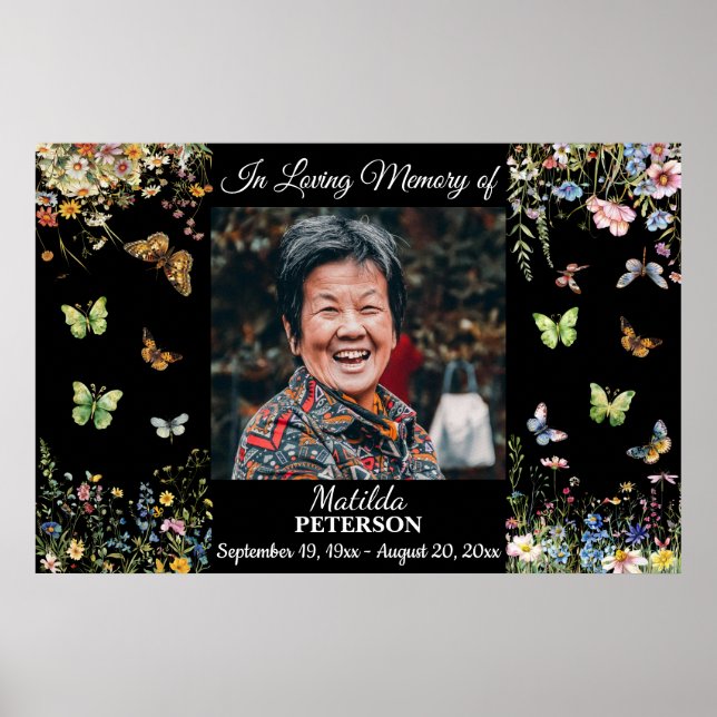 Poster Papillons fleur sauvage Célébration De La Vie (Devant)