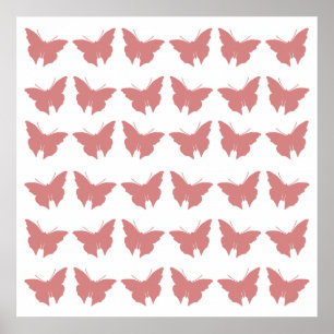 Poster Papillons gras rose