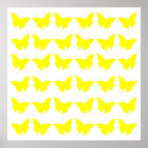Poster Papillons jaunes gras