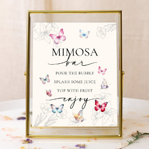 Poster Papillons magiques Fête des mariées de bar Mimosa