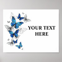 Papillons Morpho Bleus en Vol
