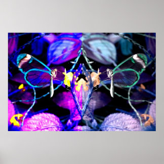 Poster Papillons Neon Blue et Lilac Extraordinaires