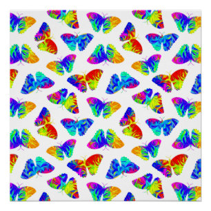 Poster Papillons psychédéliques