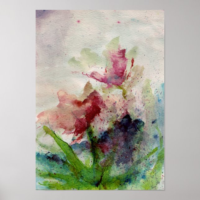 Poster papillons rose (Devant)