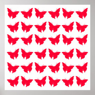 Poster Papillons rouges gras
